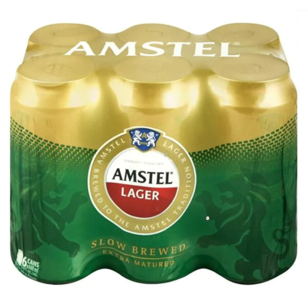 BEER AMSTEL LARGER CAN 500ML X 6