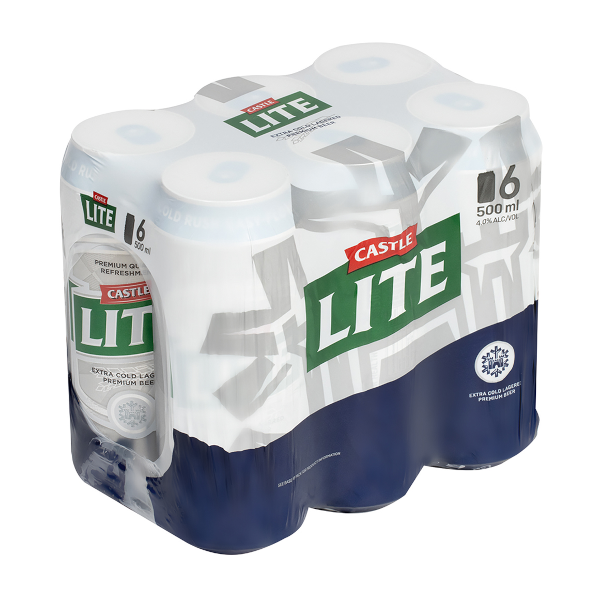 SAB CASTLE LITE 500ML X 6 SIX PACK